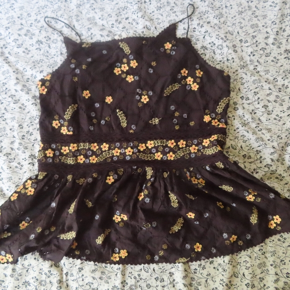 Bhanuni by Jyoti x Anthropologie Blouse NEW Floral Embroidered Top L - Picture 3 of 7